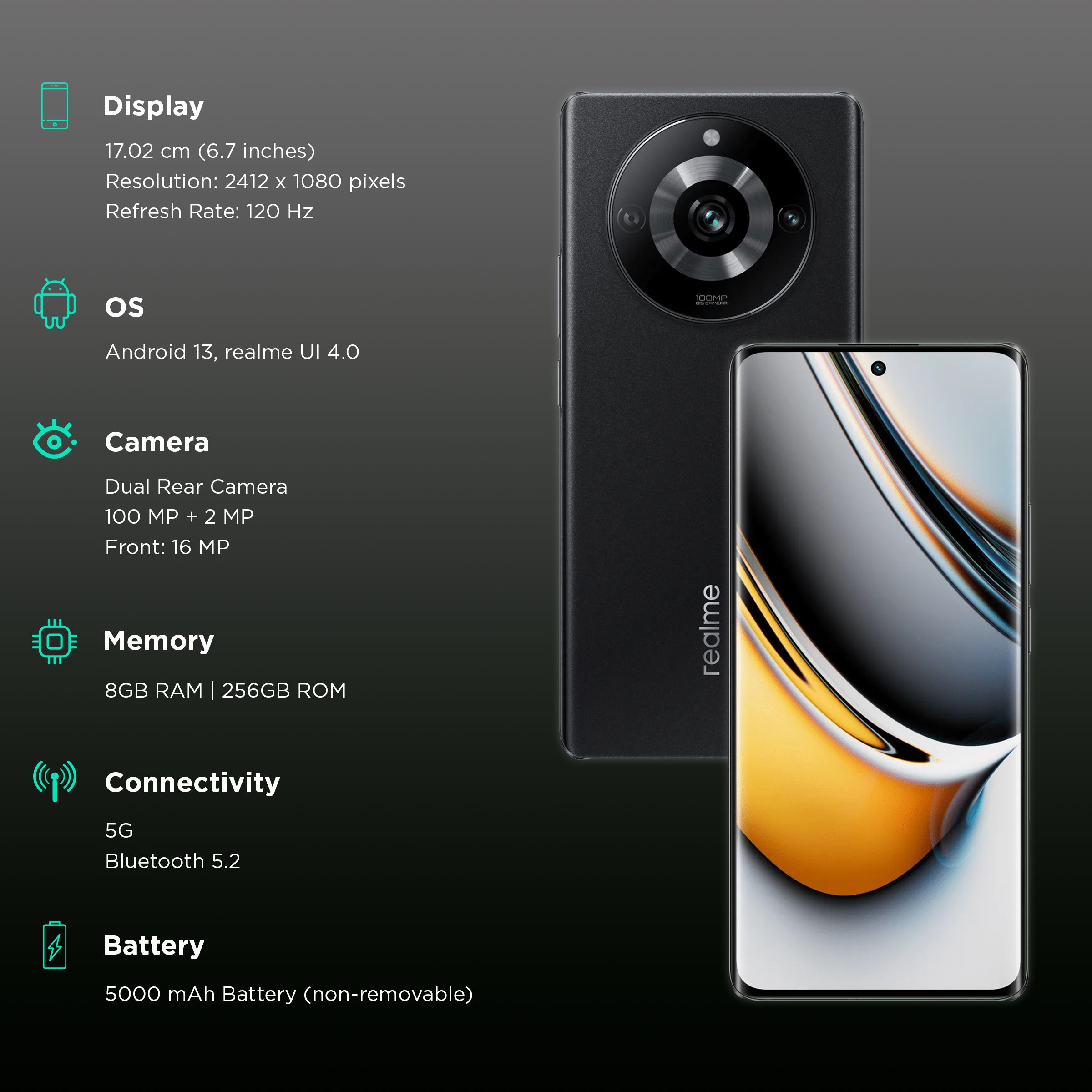 Buy realme 11 Pro 5G (8GB RAM, 256GB, Astral Black) Online - Croma